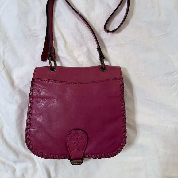 PATRICIA NASH - Karisa Raspberry Dark Pink Leather Flap Crossbody Purse - Picture 2 of 12
